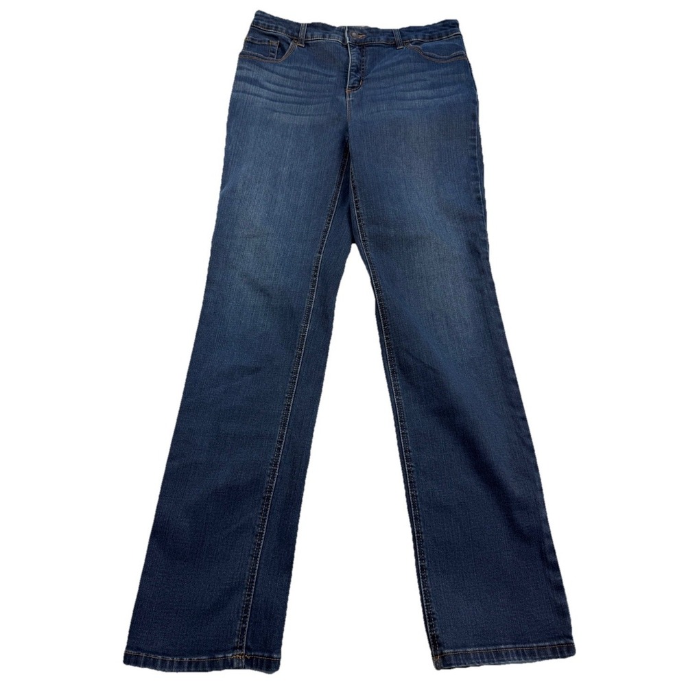 Chicos Jeans Sz 1 US 8 So Lifting Mid Rise Straight Blue Denim Stretch Slimming